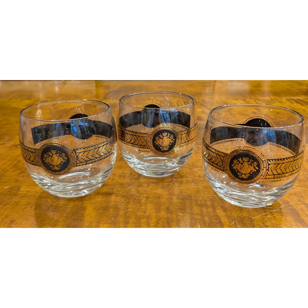 Vintage Mid Century Culver Roly Poly Whiskey Glasses 3